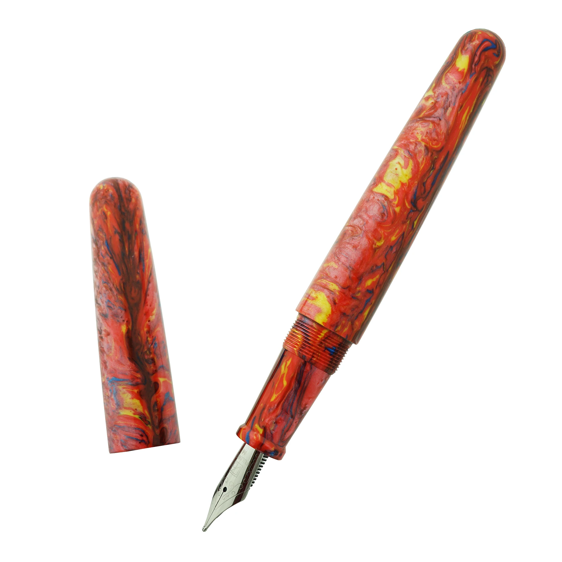 Fuliwen 2051 Fine Nib Fountain Pen with Ink Refills Converter Vivid Black 
