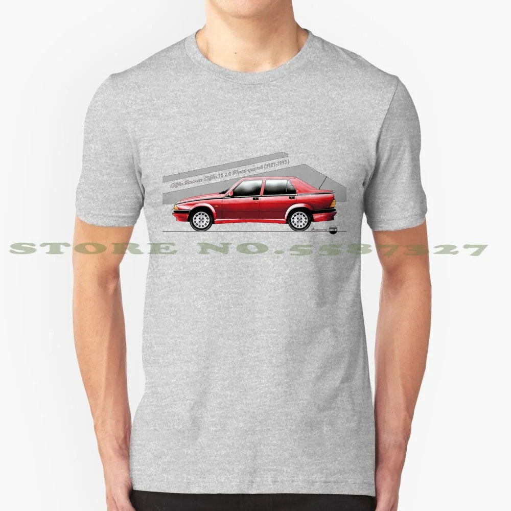 Alfa Romeo Alfa 75 2.0 Twin Spark Cool Design Trendy T-Shirt Tee Aziel Car Classic Classic Car Muscle Car Engine Alfa