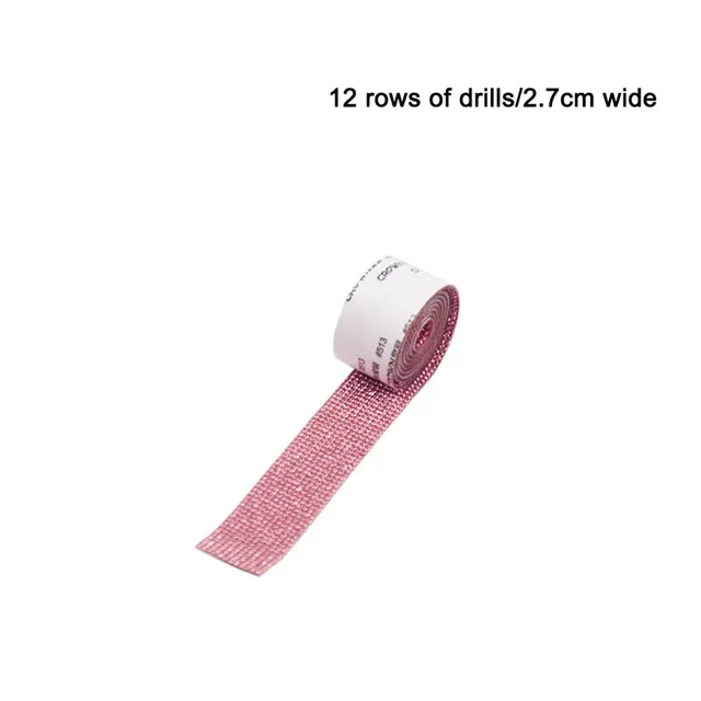 Self-Adhesive Crystal Rhinestone Diamond Ribbon DIY Decoration Sticker with Rhinestones for Arts Crafts DIY Car Phone Decoration Light purple-2.7cm