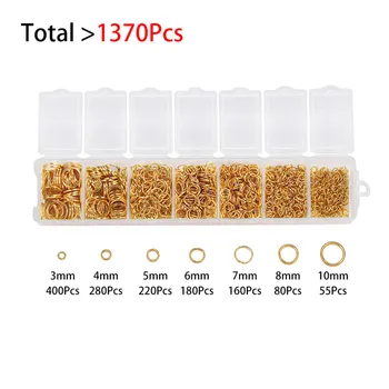 

1 Box Gold Silver Color Loop 4 6 8 10mm Open Jump Rings For DIY Jewelry Making Necklace Bracelet Findings Connector Accessories