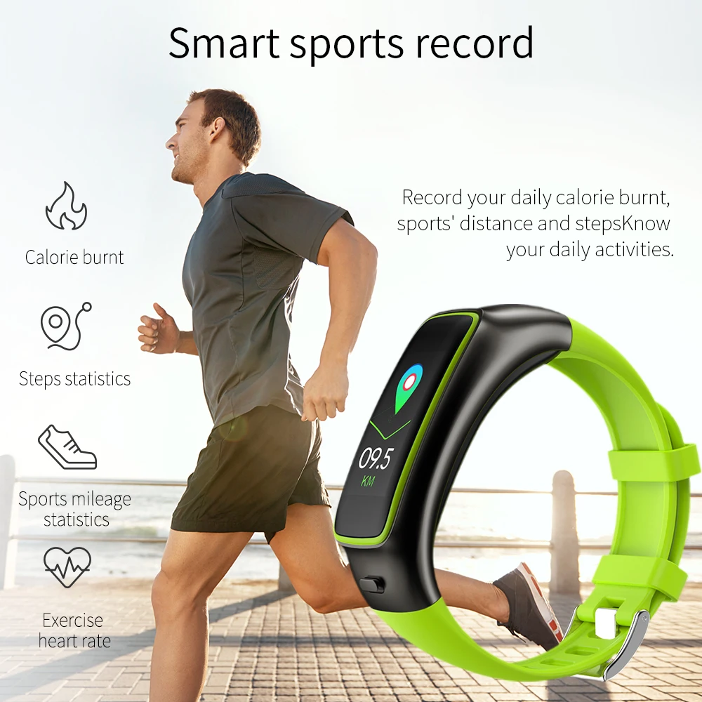 TB02 Bluetooth наушники умный браслет 2 в 1 шумоподавление с микрофоном 0,9" пульсометр кровяное давление смарт-браслет музыкальные гарнитуры