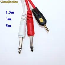 ChengHaoRan Audio Cable 3.5mm to Double 6.35mm Aux Cable 2 mono 6.5 Jack to 3.5 Male for Phone to Mixer Amplifier 6.35 Adapter