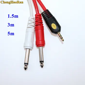 

ChengHaoRan Audio Cable 3.5mm to Double 6.35mm Aux Cable 2 mono 6.5 Jack to 3.5 Male for Phone to Mixer Amplifier 6.35 Adapter