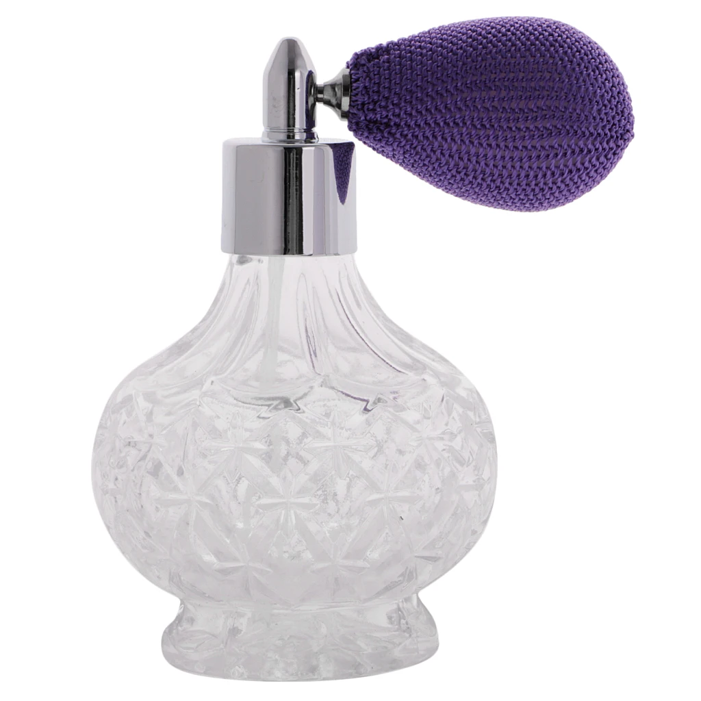 100ml Crystal Perfume Bottle w/ Short Spray Tassels Atomizer Pump Lady Gift