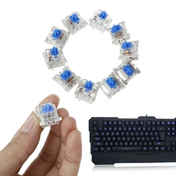 

2020 New 10Pcs 3 Pin Mechanical Keyboard Switch Blue Replacement For Gateron Cherry MX