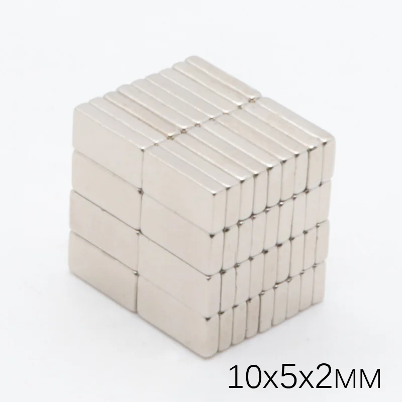 200 шт 10x5x2 мм N35 NdFeB маленький блок супер сильные неодимовые магниты 10*5*2 редкоземельные кубовидные мощные магнитные магниты