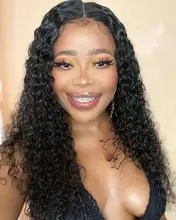 Rebecca Deep Wave-peluca Frontal de encaje 360, pelucas de cabello humano brasileño prearrancado, rizado profundo, 30 pulgadas