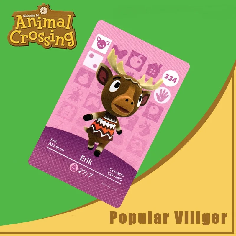 

334 Erik Amiibo Card Animal Crossing Series Animal Crossing New Horizons Amiibo Card Work for Ns Switch Games Nfc Card