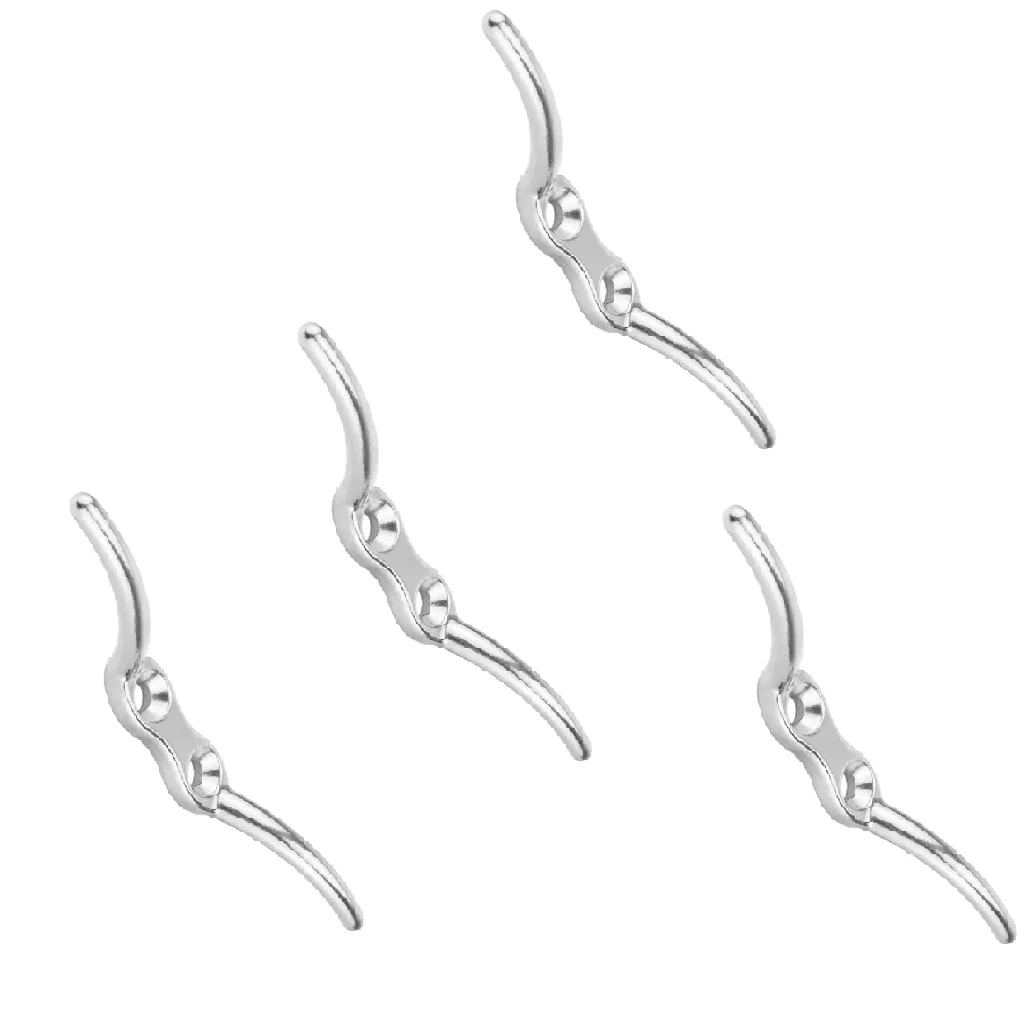 4x Stainless Steel Flagpole Rope Cleat Hook 110mm Boat Mooring Accessories 4x Stainless Steel Flagpole Rope Cleat Hook 110mm Boat Mooring Accessories