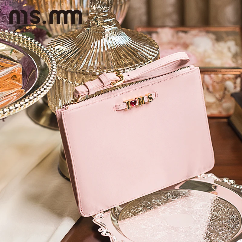 

MS.MM Genuine Leather Clutch Bag with Strap High Capacity Clutch Wallet Organizer Ladies Purse