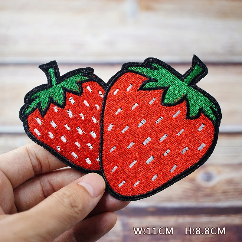 Pizza Egg Sushi Fruit  DIY Patches Embroidery For T-Shirt Iron On Appliques Clothes Jeans Stickers Badges Parche Pineapple Sun