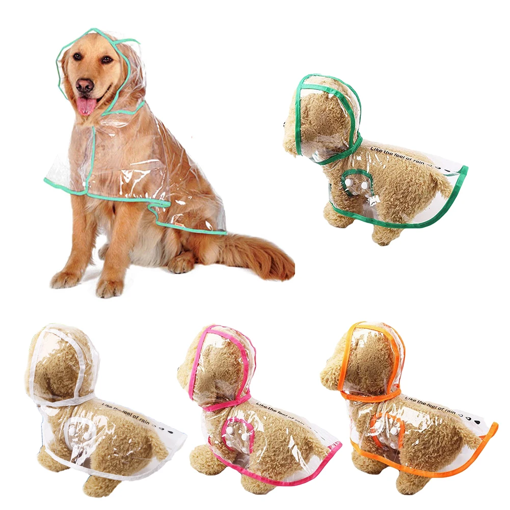 

Waterproof Dog Raincoat with Hood Transparent Pet Cat Puppy Rain Coat Pet Jacket Clothes for Dog Raincoats Dropship