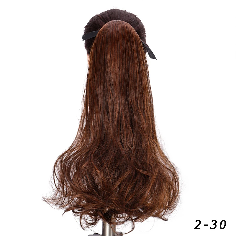 Длинные бигуди для волос, хвост парик конский хвост зажим для волос, с синтетическими волосами конский хвост - Цвет: Light Brown