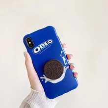 Милый 3D Oreo молочное шоколадное печенье Мягкий силиконовый чехол для iphone XS MAX XR 6S 7 8 Pplus Модный Роскошный чехол для телефона Fundas