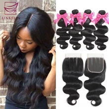 Best Price LINKELIN Brazilian Body Wave Bundles With Closure 100% Human Hair Bundles With Closure Remy 4 Bundles With Closure Best Price LINKELIN Brazilian Body Wave Bundles With Closure 100% Human Hair Bundles With Closure Remy 4 Bundles With Closure