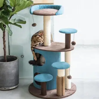 

Carey cat climbing frame cat nest one linen cloth cat tree sisal cat grab board shelf cat climbing