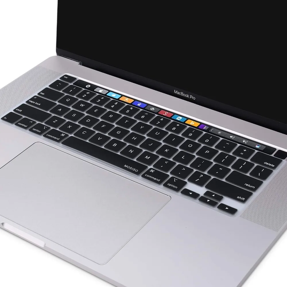 MOSISO горячая Распродажа Черная Силиконовая клавиатура для Macbook Pro 16 дюймов A2141 Сенсорная панель прозрачная защитная пленка EU/US