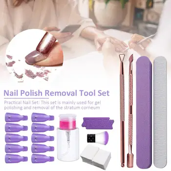

10PCS Plastic Nail Art Soak Off Cap Clip UV Gel Polish Remover Wrap Tool set Art removing towel for Salon Nail Art Tool