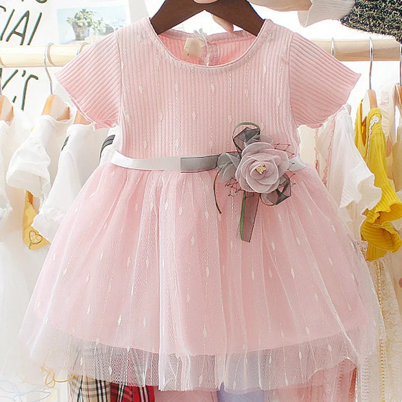 Melario/ г., очень милое летнее платье с цветочным рисунком для маленьких девочек вечерние платья принцессы из тюля с цветочным рисунком одежда для детей от 0 до 3 лет - Цвет: AX1220Pink