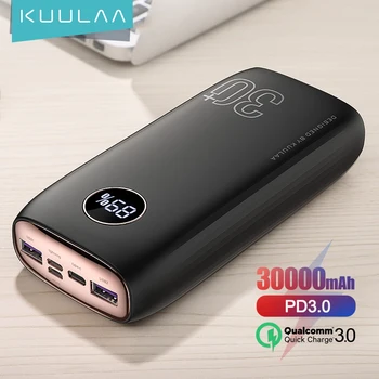 

KUULAA Power Bank 30000mAh Type-C PD Fast Charging poverbank Quick Charge 3.0 powerbank for xiaomi 9 iPhone 11 External Battery