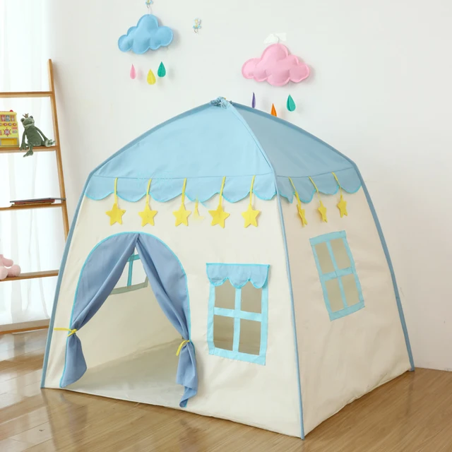 130*100*130cm Kids Indoor Outdoor Castle Princess Tent Bed Little Castle Princess Oversized House Folding Game Birthday Gifts 4