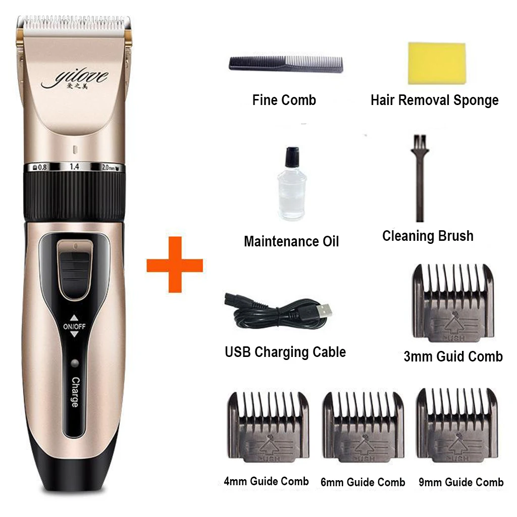 Portable Quiet Electric Hair Clipper Beard Hair Cutting Kit for Kids Adult