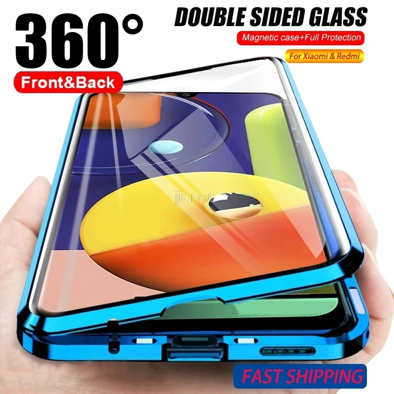 Магнитный чехол для Xiaomi 360 9 8 7 K20 Pro 8T 9A 9C 8A Mi 10T Note 10 Lite 9T Poco X3 NFC M3 стеклянный Redmi 9s |