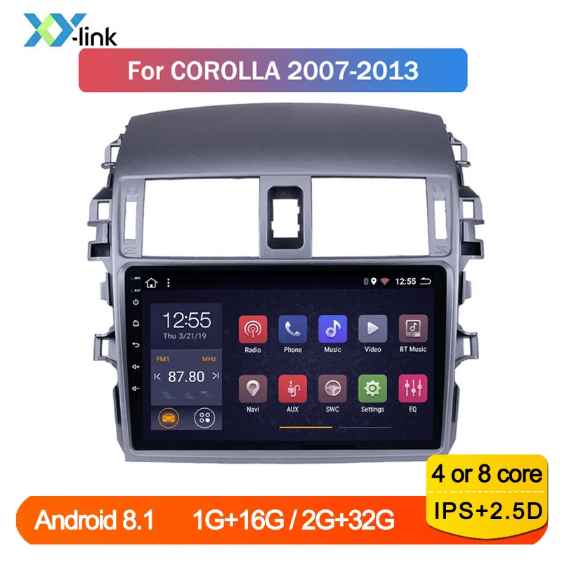 Автомагнитола на Android мультимедийный плеер для Toyota Corolla 2007-2013 GPS-навигация аудио