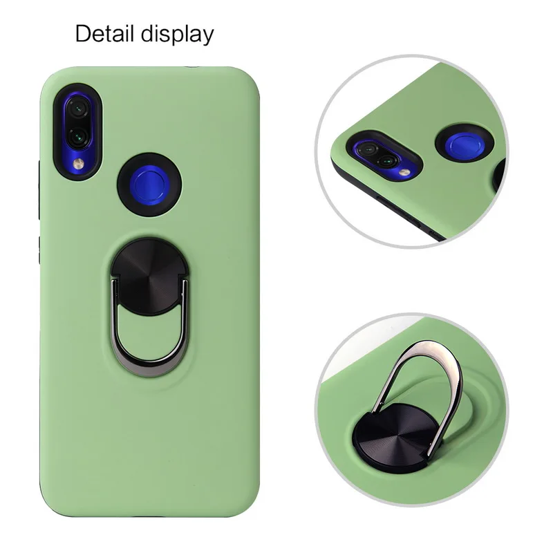 

Case For Xiaomi Redmi Note 7 K20 Pro Luxury Plating Hybird PC+TPU Metal Ring Holder Case Cover For Xiaomi Mi 9T Redmi Note7 Case