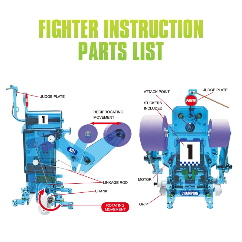 SUBOTECH DIY Boxing Fighter Self-Assembled Building Robot Blocks Kit STEM Toy Educational Remote Control Toys For Kids Robot Kit SUBOTECH DIY Boxing Fighter Self-Assembled Building Robot Blocks Kit STEM Toy Educational Remote Control Toys For Kids Robot Kit