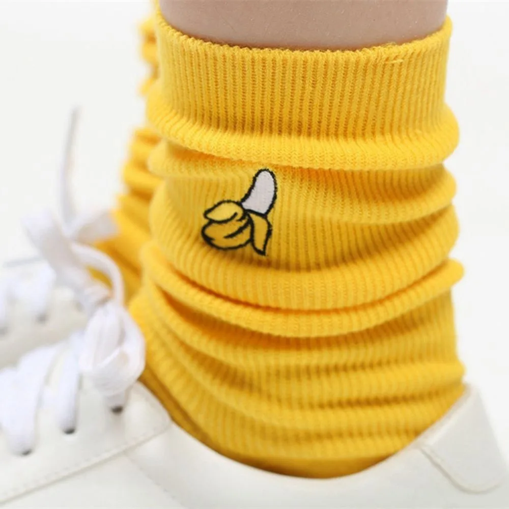 Забавные носки женские хлопковые носки с вышивкой фруктов по щиколотку Meias Calcetines Mujer Skarpetki Damskie Sokken носки женские OY51