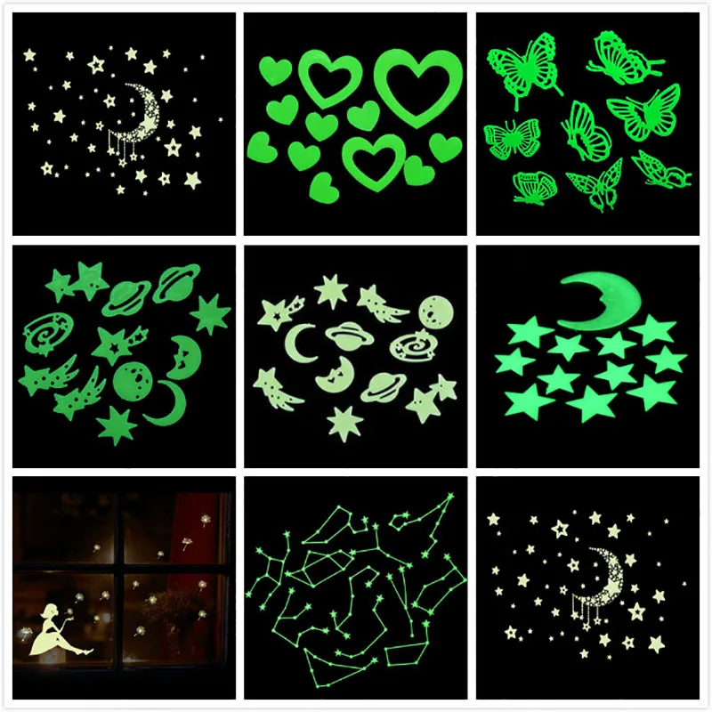 

Glow In The Dark Stars Stickers Kid's Bedroom Room Home Wall Decor