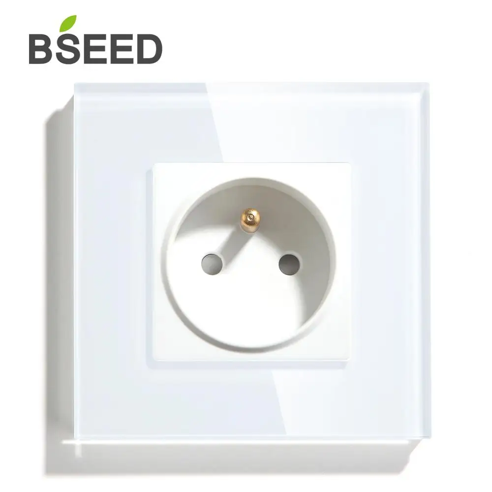 BSEED Mvava French Poland Standard 16A Electric Wall Socket White Black