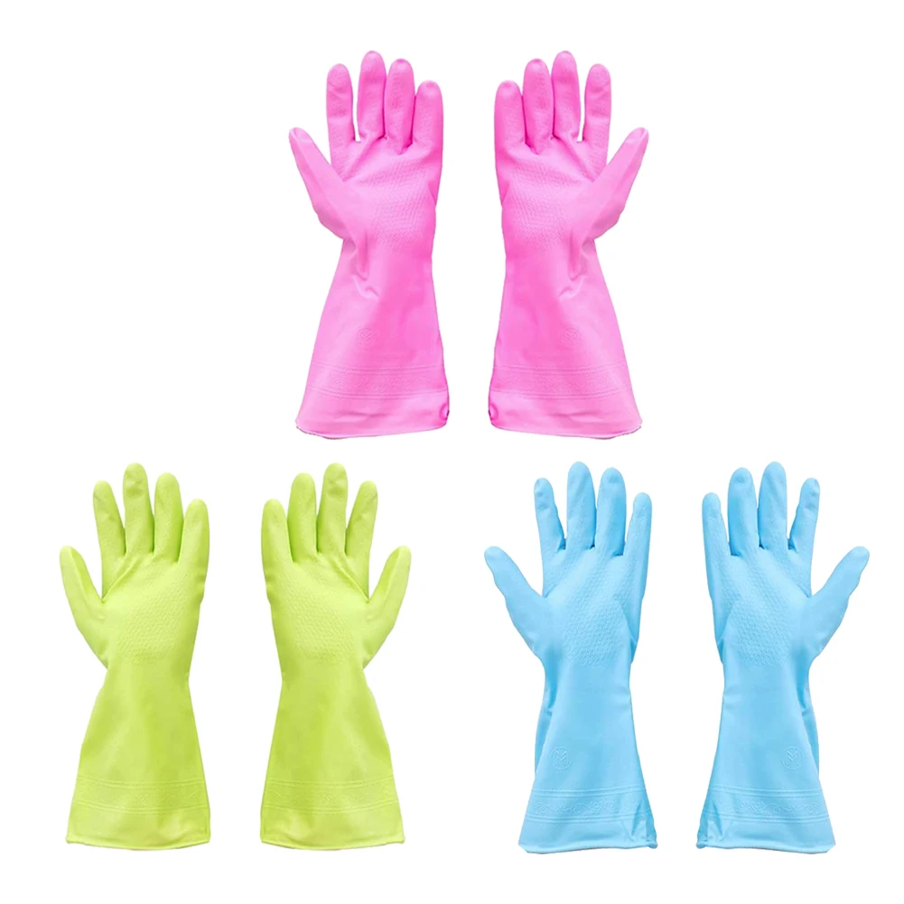 Резиновые перчатки с длинным рукавом для мытья посуды рук прочные