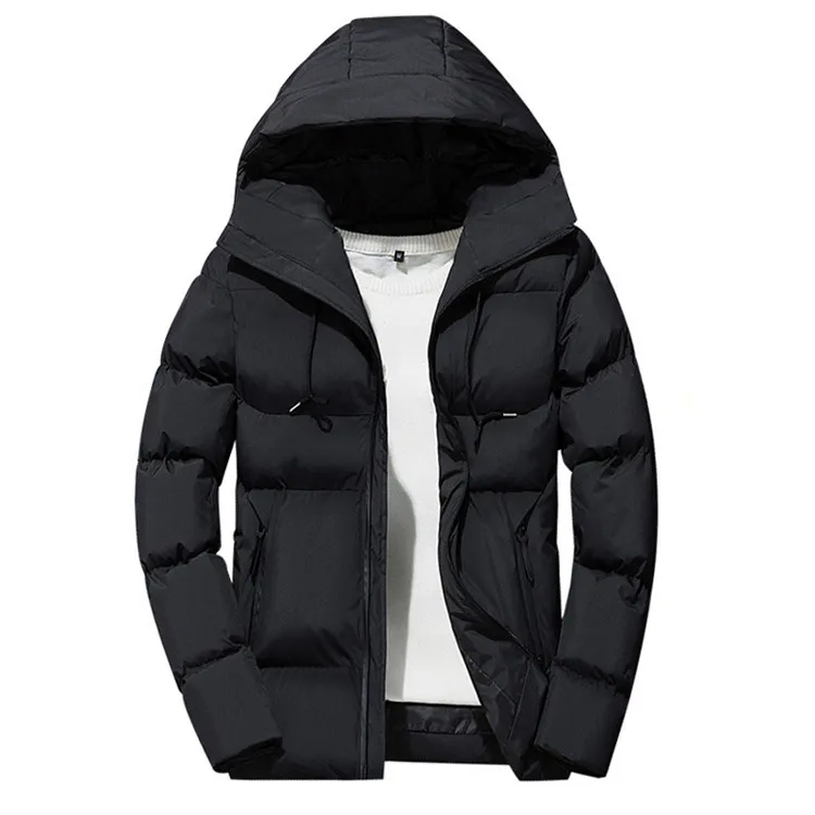 Зимние новые мужские пальто, одноцветные хлопковые куртки с капюшоном, мужская повседневная модная теплая куртка, Мужская брендовая одежда SA745