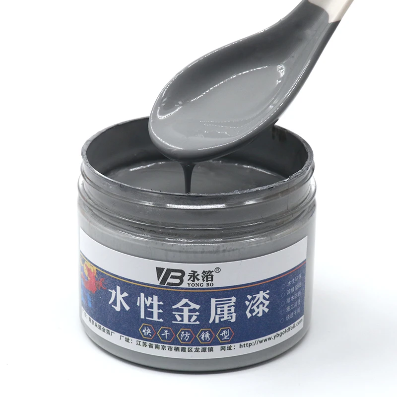 

Metallic Paint Medium Black Acrylic Paint Quick-drying and Anti-rust Water-based Metallic Paint Craft Paints Home Furniture 250g