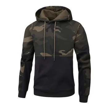 

Men's warm sweatershirt Men's clothing warm hoodies camouflage color matching large size men's cotton coat hoodie