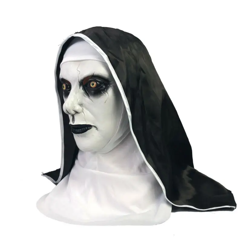Halloween Party The Nun Horror Mask Cosplay Valak Scary Latex Masks with Headscarf