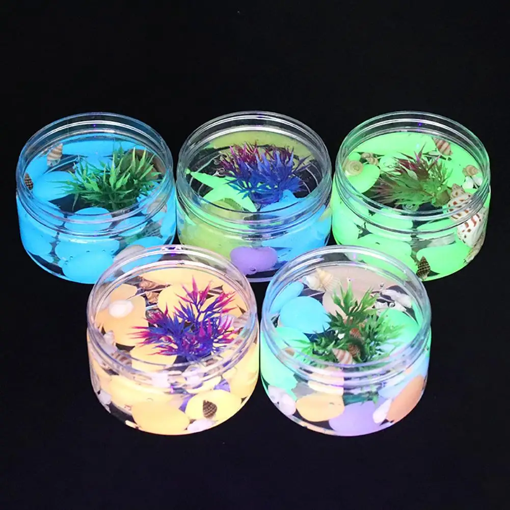 

Kids Slime Toy Seaweed Underwater World Glow in Dark Transparent Slime Putty Stretchy Kids Toy 100g