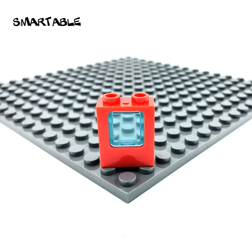Умная оконная рама 1x2x2 со стеклянными элементами MOC, строительные блоки, игрушки для детей, совместимы со всеми брендами 4862+ 60032 город, 40 шт./лот - Цвет: Red with Blue