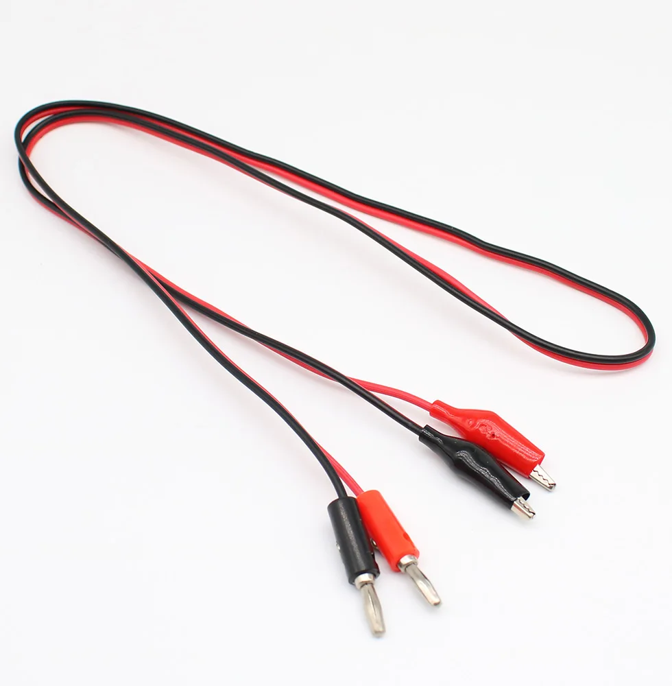 Alligator Clips 1Pcs 1meter Red and Black Alligator Testing Cord Lead Clip to Banana Plug for Multimeter Test