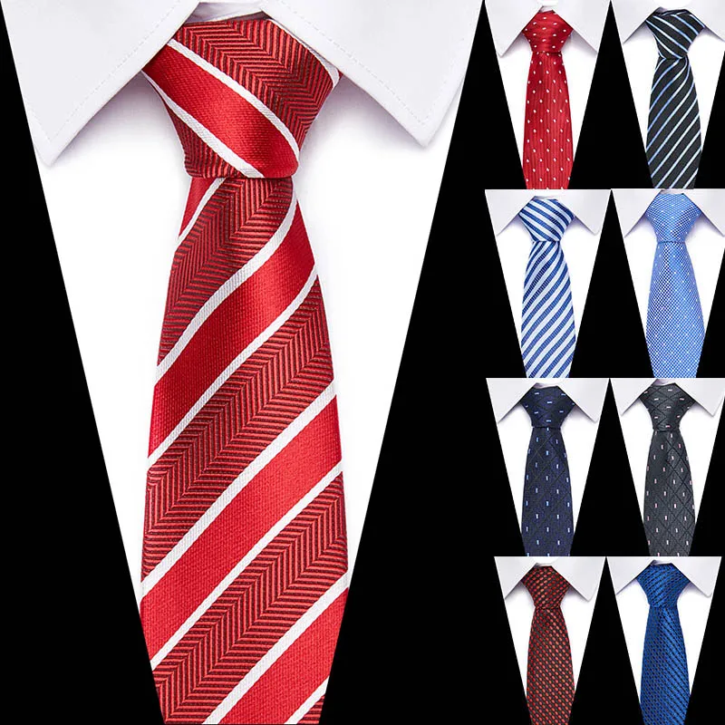 

Wedding 7.5 cm 100% Silk Stripe&Dot&Lattice Ties Blue and Red tie Formal Dress Wedding Party Mens Skinny Casual Necktie