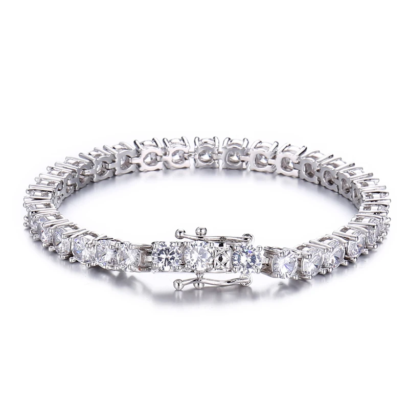 3 мм-5 мм для мужчин/женщин AAA+ кубический цирконий Теннисный браслет цепочка хип-хоп ювелирные изделия Iced Out 1 ряд золотые CZ подвески браслеты для подарков