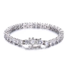 3 мм-5 мм для мужчин/женщин AAA+ кубический цирконий Теннисный браслет цепочка хип-хоп ювелирные изделия Iced Out 1 ряд золотые CZ подвески браслеты для подарков