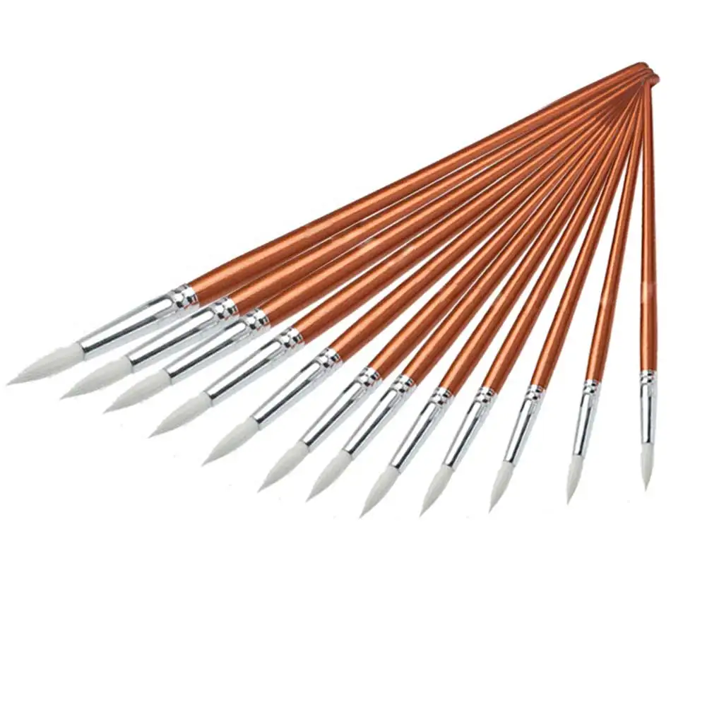 

12pcs Professional Art Painting Brush Fine Wooden Painting Brushes For Students Drawing Acrylic Watercolor Oil Painting Brush