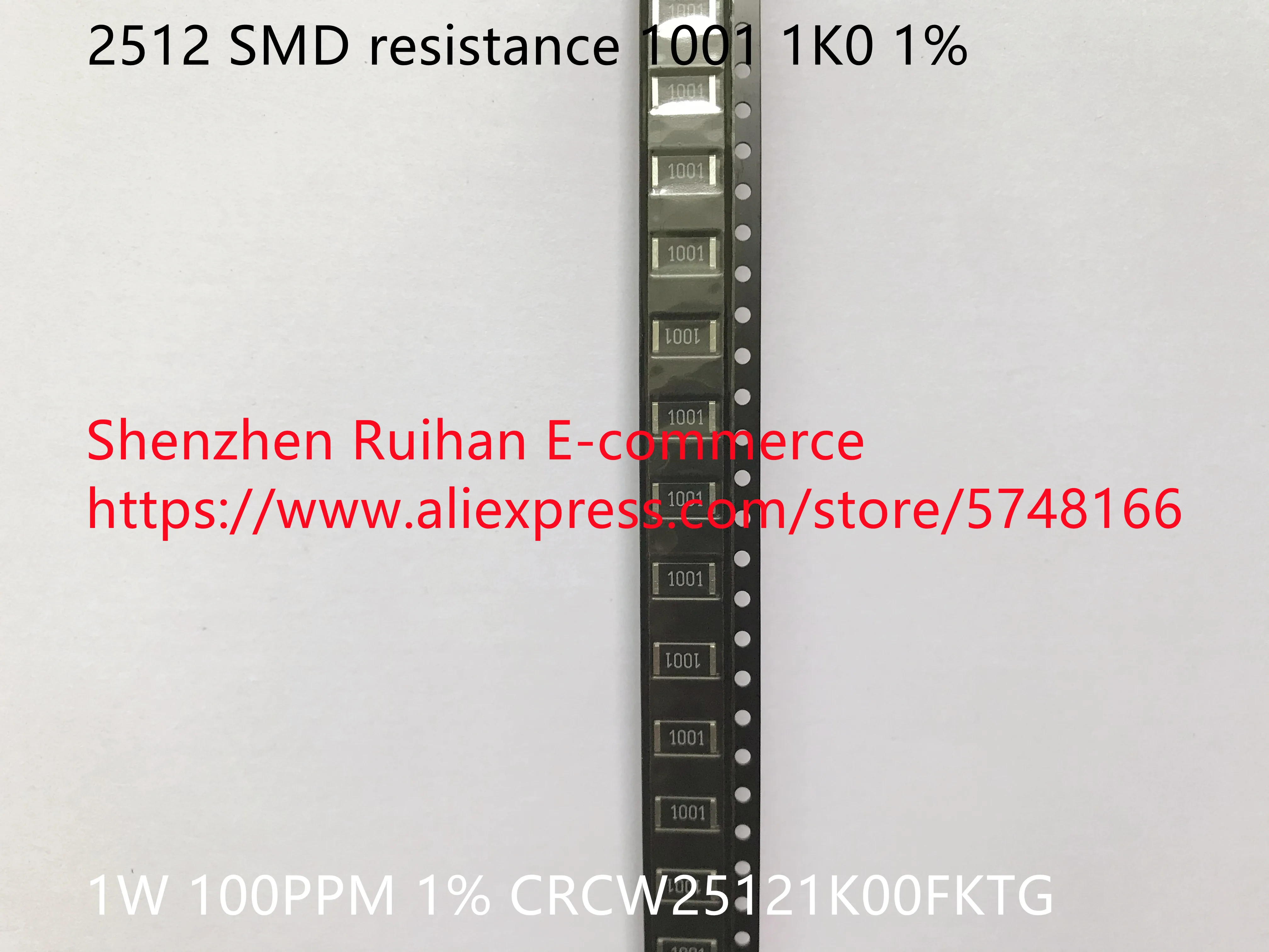 Оригинальный новый 100% 2512 SMD сопротивление 1001 1K0 1% 1 Вт 100PPM CRCW25121K00FKTG (индуктор) |