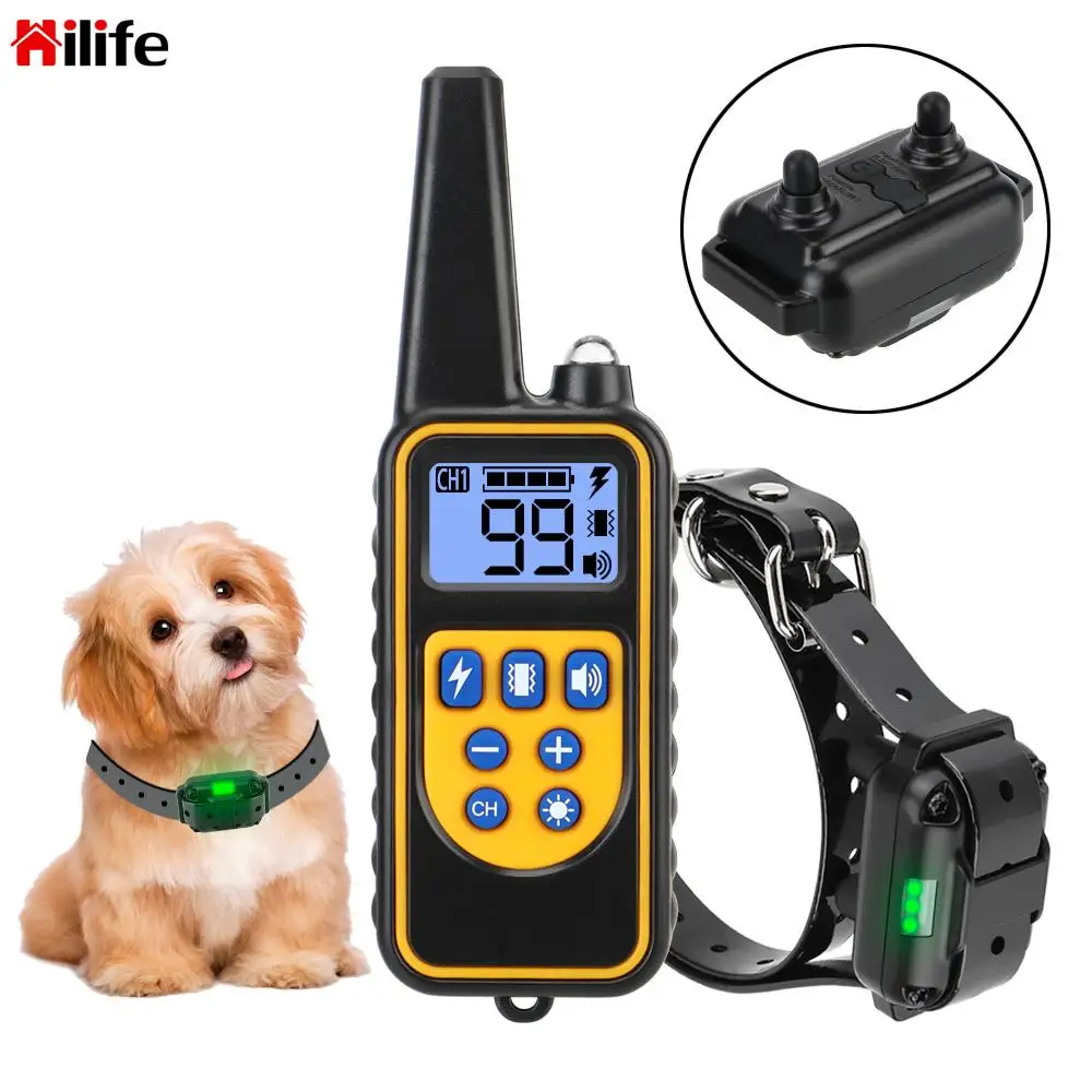 Pet-Dog-Training-Collar Electric Remote-Control Rechargeable 800m with Lcd-Display Pet-productsip67/Waterproof/Remote-control/Rechargeable