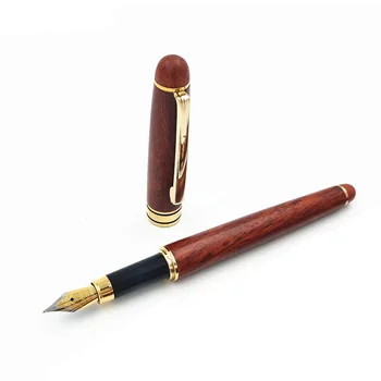 

Student Stationery Fountain Pen Office Red Exquisite Wooden Unique Gift Ballpoint Luxury 0.7mm Business Eco-friendly