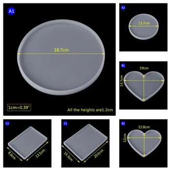 

Silicone Mold DIY Holder Mould Exopy Resin Mirror Crafts Jewelry Decor 6 types 634D
