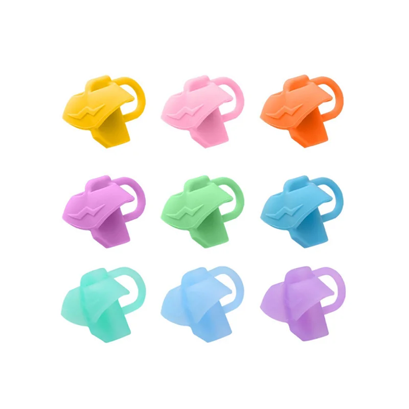 펜꽂이 실리콘 세 손가락 펜 그립 펜꽂이, 학생 쓰기 자세 교정기, 학교 문구, 사무실 쓰기, 10 개